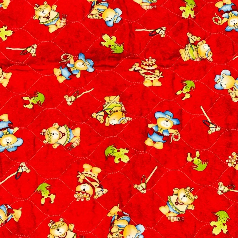 Vintage homemade baby quilt with‎ teddy bears super cute!!! Unisex